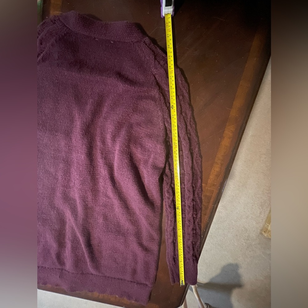 Button down burgundy cardigan long length NWT - Picture 12 of 13